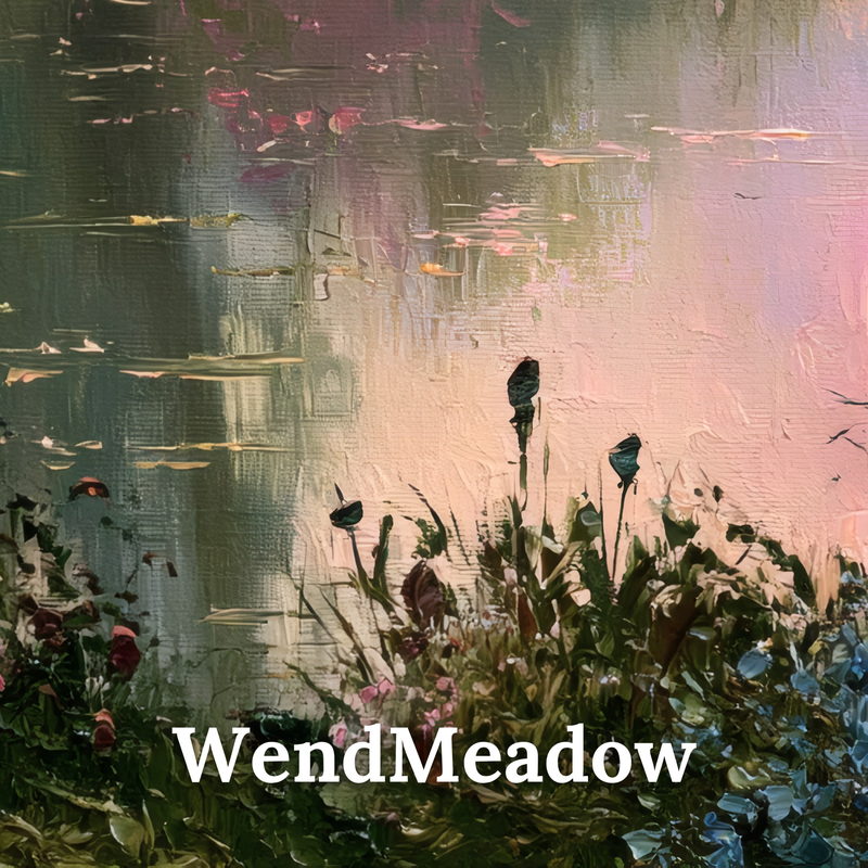 Close crop of the brushwork in a WendMeadow painting